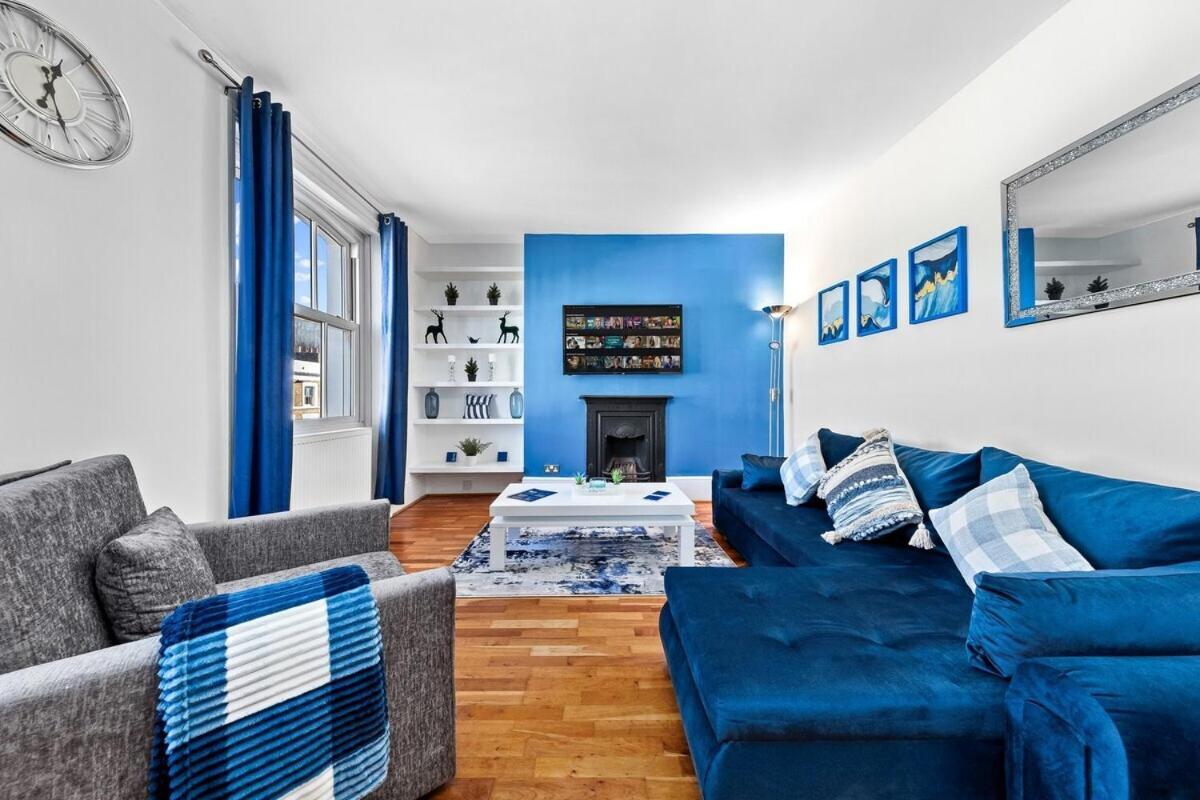 Balcony Blue Theme 1 Bedroom Central London Luxury Flat Near Hyde Park! Accommodates Up To 6! Double Sofa Bed And Next To Station! Kültér fotó