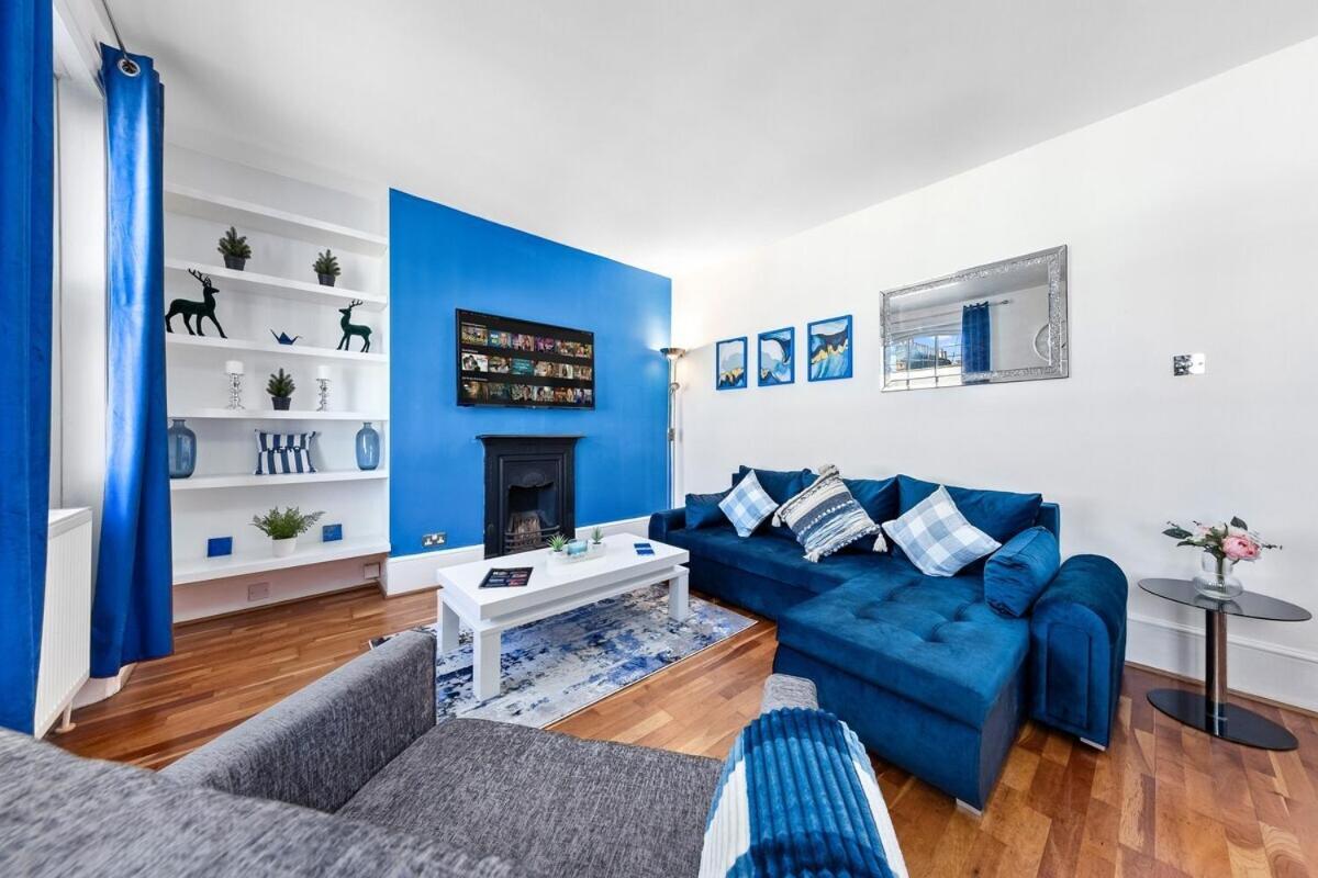 Balcony Blue Theme 1 Bedroom Central London Luxury Flat Near Hyde Park! Accommodates Up To 6! Double Sofa Bed And Next To Station! Kültér fotó